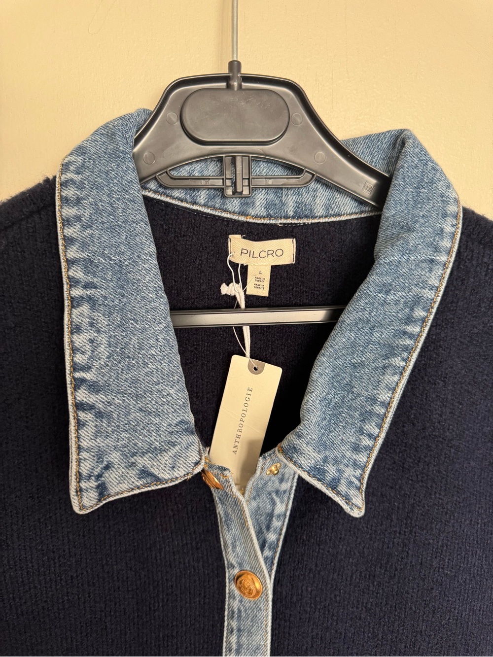 Pilcro Denim Swater Shirt Dress - Size L - BNWT - Picture 11 of 11